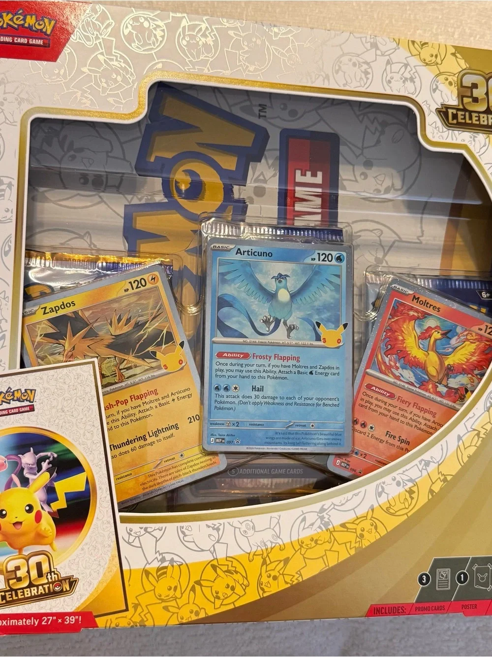Pokemon TCG 30th Celebration Poster Collection- 3 Packs- Brand New